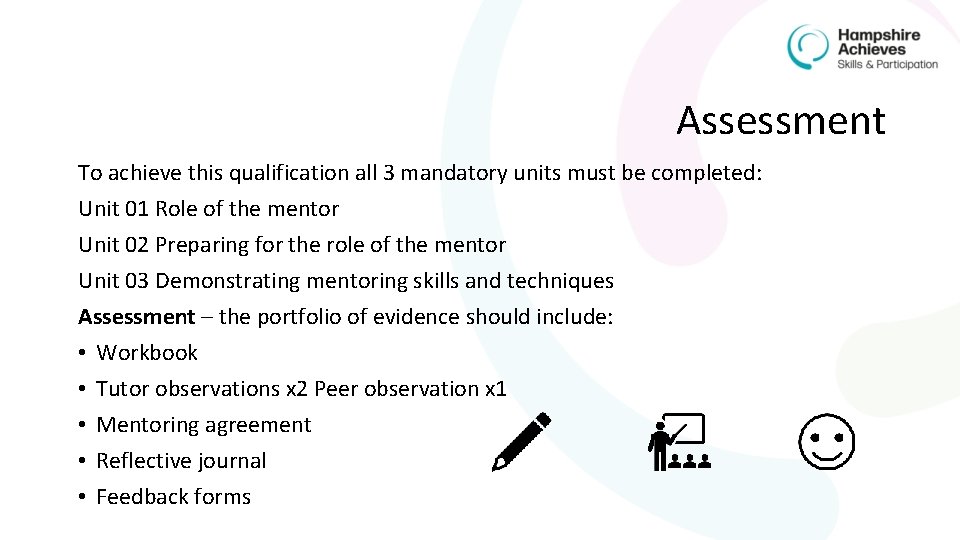 Assessment To achieve this qualification all 3 mandatory units must be completed: Unit 01