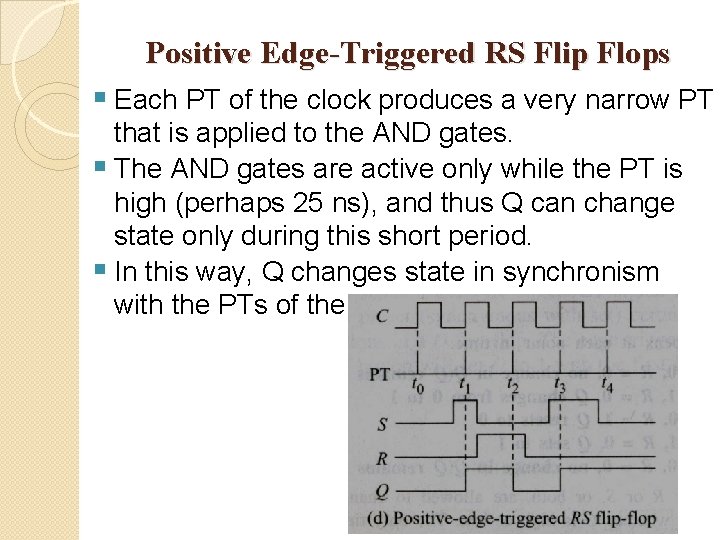Positive Edge-Triggered RS Flip Flops § Each PT of the clock produces a very