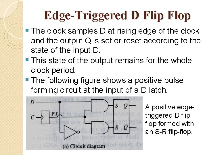 Edge-Triggered D Flip Flop § The clock samples D at rising edge of the