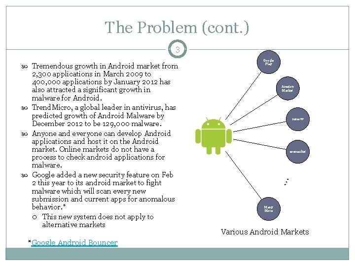 The Problem (cont. ) 3 2, 300 applications in March 2009 to 400, 000