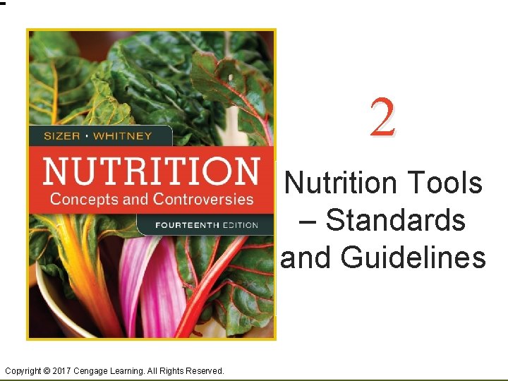 2 Nutrition Tools – Standards and Guidelines Copyright © 2017 Cengage Learning. All Rights