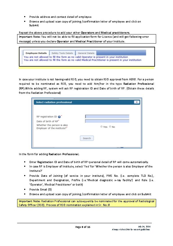  Provide address and contact detail of employee Browse and upload scan copy of