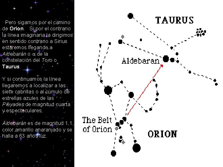  Pero sigamos por el camino de Orion. Si por el contrario la línea