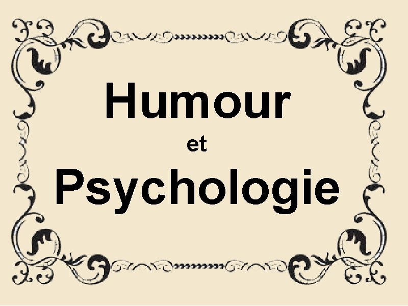 Humour et Psychologie 