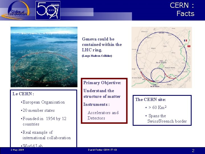 CERN : Facts Geneva could be contained within the LHC ring. (Large Hadron Collider)