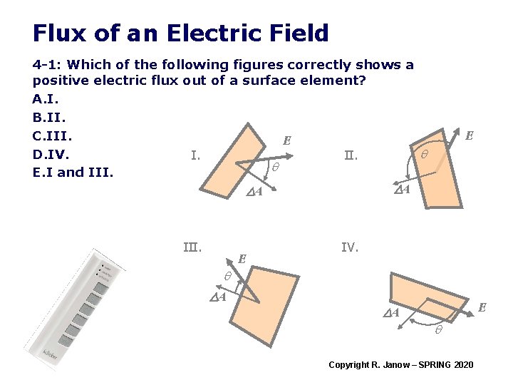 Flux of an Electric Field 4 -1: Which of the following figures correctly shows