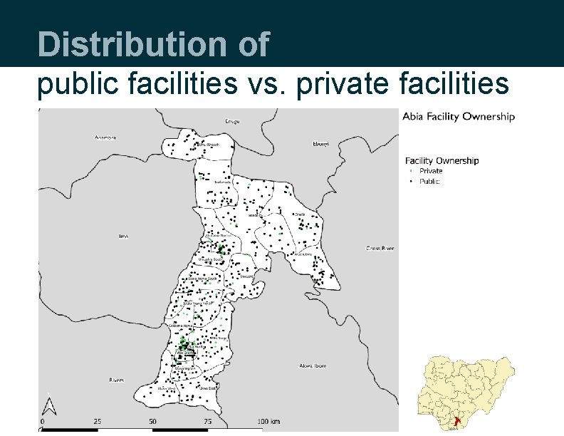 Distribution of public facilities vs. private facilities Distribution of public facilities vs. private facilities