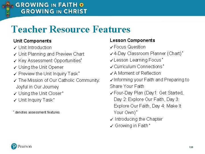 Teacher Resource Features Unit Components ✓ Unit Introduction ✓ Unit Planning and Preview Chart