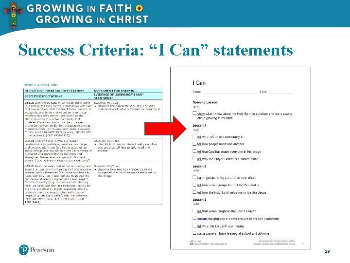 Success Criteria: “I Can” statements 29 