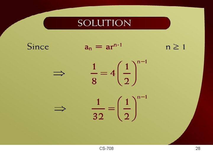 Solution – (19 - 22) CS-708 28 