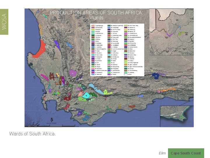 PRODUCTION AREAS OF SOUTH AFRICA: Wards of South Africa. Elim Cape South Coast 