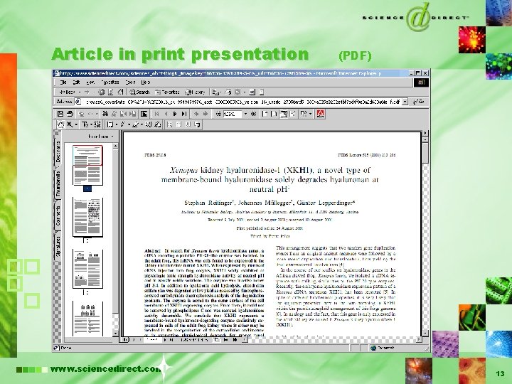 Article in print presentation www. sciencedirect. com (PDF) 13 