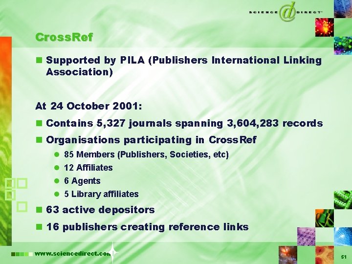 Cross. Ref n Supported by PILA (Publishers International Linking Association) At 24 October 2001: