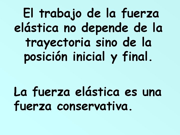 El trabajo de la fuerza elástica no depende de la trayectoria sino de la