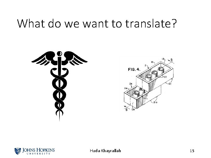 What do we want to translate? Huda Khayrallah 15 