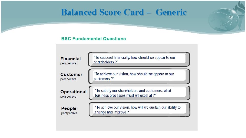 Balanced Score Card – Generic 