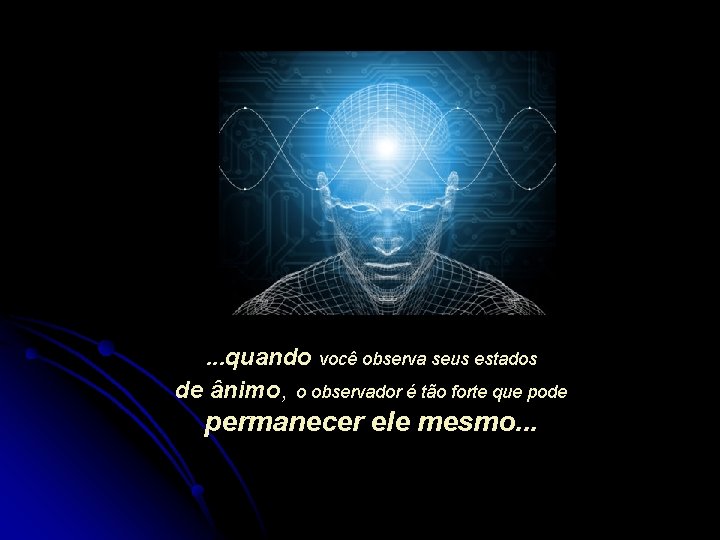 . . . quando você observa seus estados de ânimo, o observador é tão