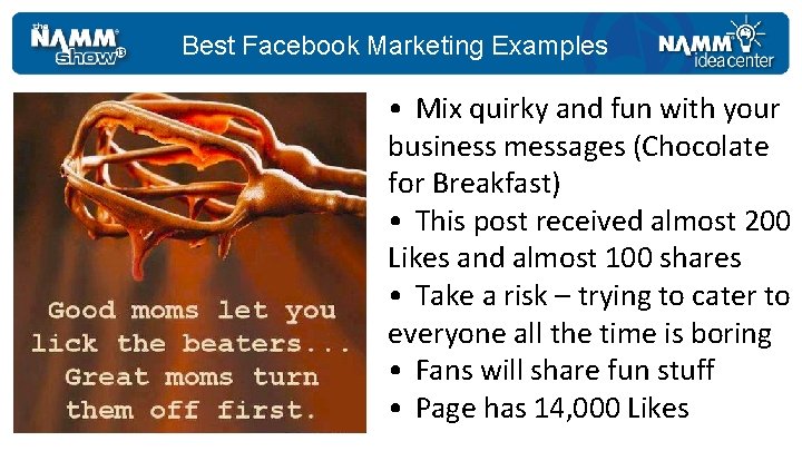 Best Facebook Marketing Examples • Mix quirky and fun with your business messages (Chocolate