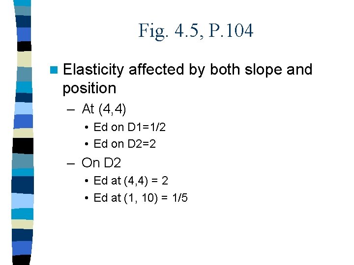 Fig. 4. 5, P. 104 n Elasticity affected by both slope and position –