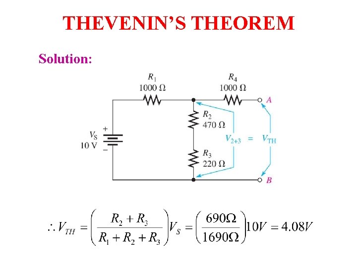 THEVENIN’S THEOREM Solution: 