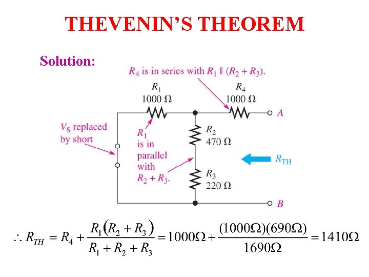 THEVENIN’S THEOREM Solution: 