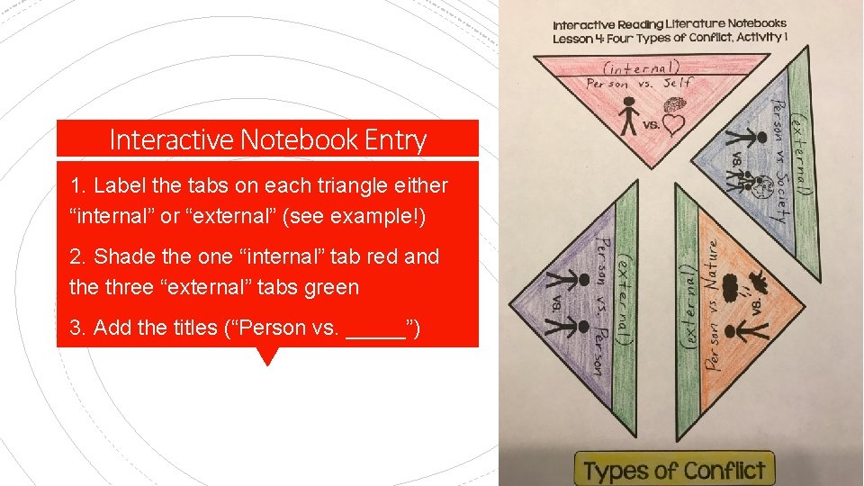 Interactive Notebook Entry 1. Label the tabs on each triangle either “internal” or “external” Interactive Notebook Entry 1. Label the tabs on each triangle either “internal” or “external”