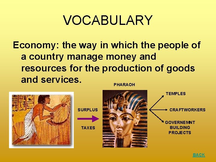 VOCABULARY Economy: the way in which the people of a country manage money and