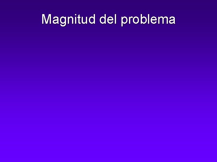 Magnitud del problema 