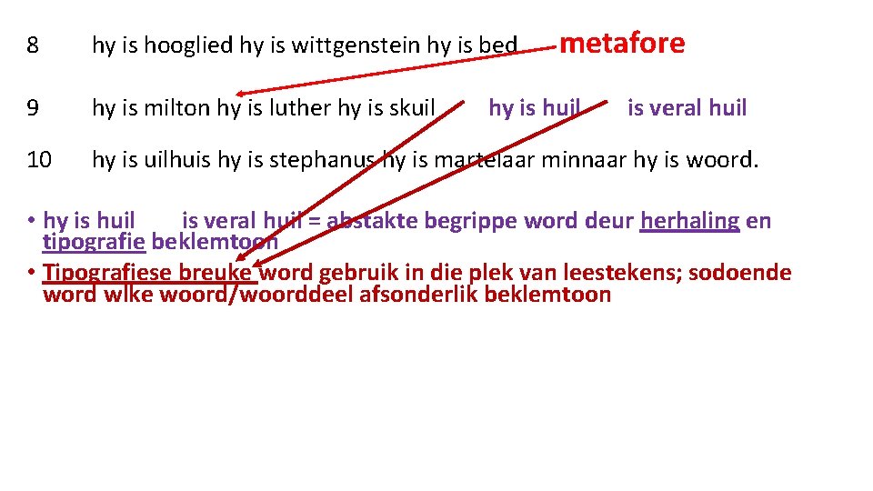 8 9 hy is hooglied hy is wittgenstein hy is bed metafore hy is