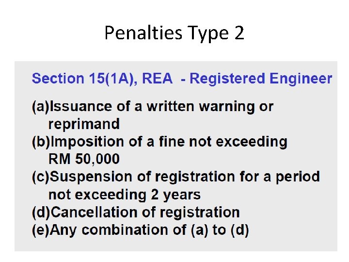 Penalties Type 2 