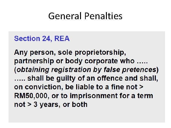 General Penalties 