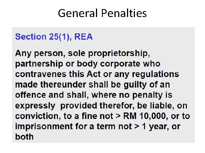 General Penalties 