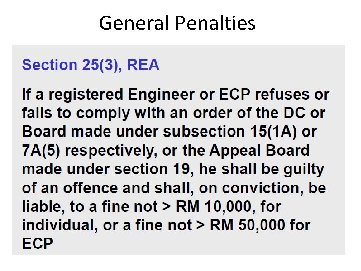 General Penalties 