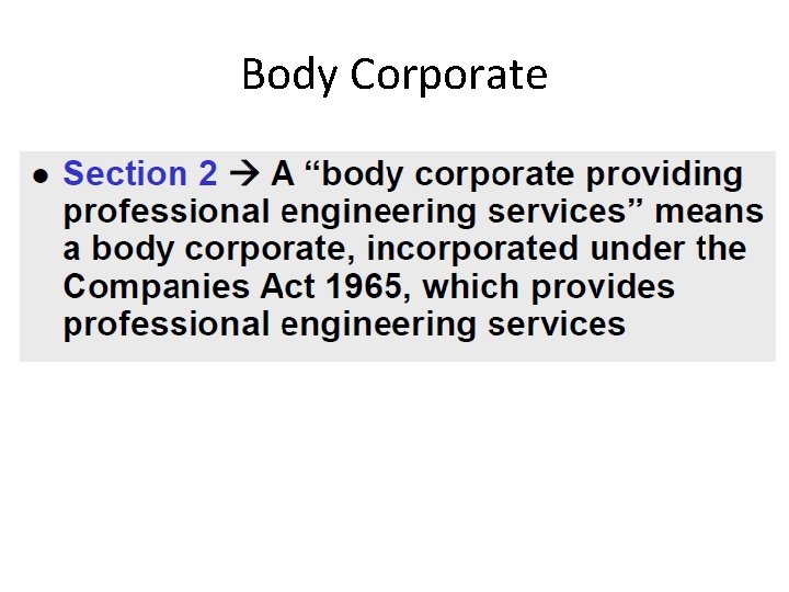 Body Corporate 