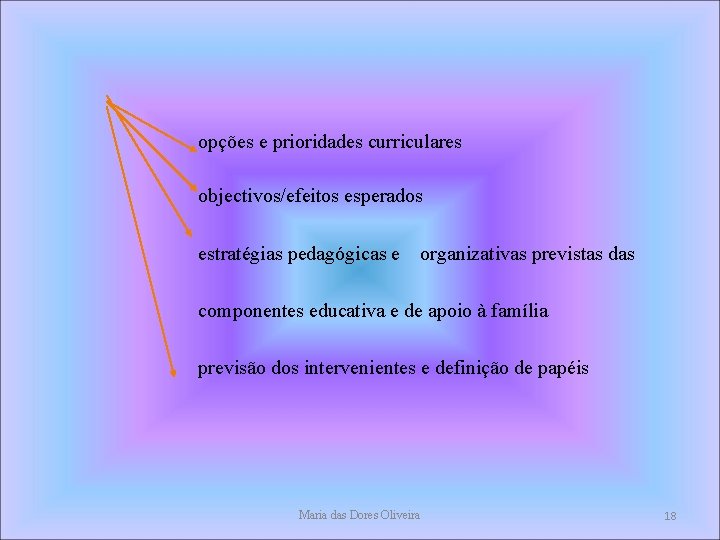 opções e prioridades curriculares objectivos/efeitos esperados estratégias pedagógicas e organizativas previstas das componentes educativa opções e prioridades curriculares objectivos/efeitos esperados estratégias pedagógicas e organizativas previstas das componentes educativa