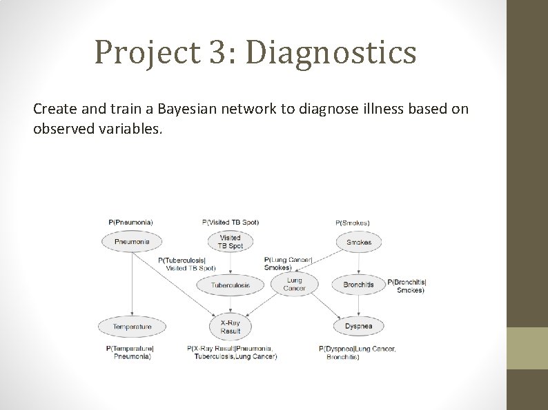 Project 3: Diagnostics Create and train a Bayesian network to diagnose illness based on
