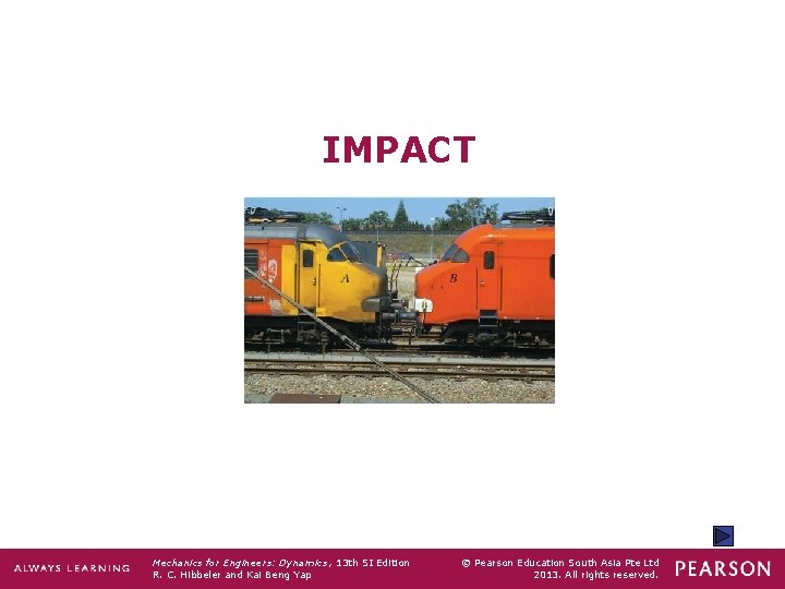 IMPACT Mechanics for Engineers: Dynamics , 13 th SI Edition R. C. Hibbeler and