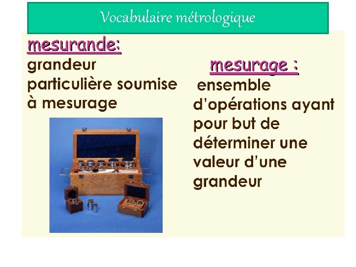 Vocabulaire métrologique 