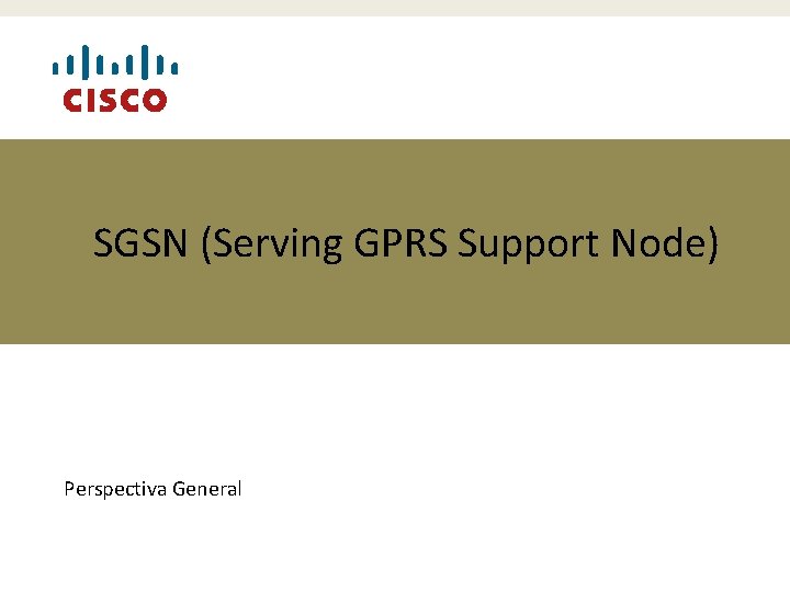 SGSN (Serving GPRS Support Node) Perspectiva General 