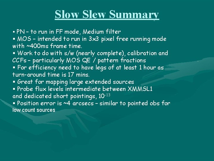 Slow Slew Summary § PN – to run in FF mode, Medium filter §