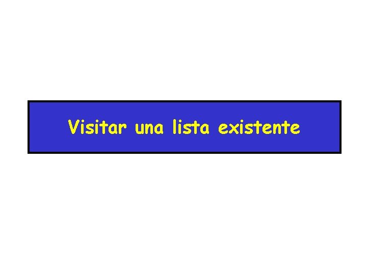 Visitar una lista existente Visitar una lista existente