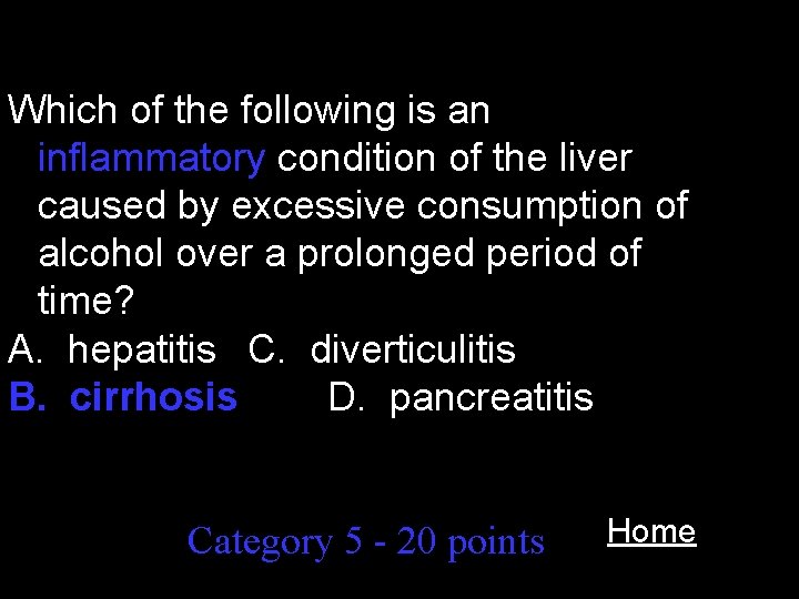 Which of the following is an inflammatory condition of the liver caused by excessive