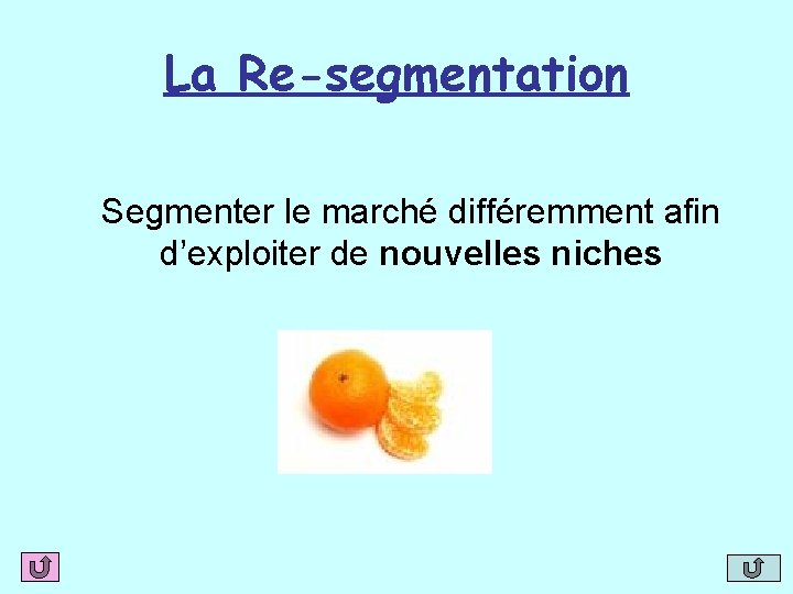 La Re-segmentation Segmenter le marché différemment afin d’exploiter de nouvelles niches 