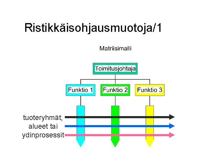 Ristikkäisohjausmuotoja/1 tuoteryhmät, alueet tai ydinprosessit 