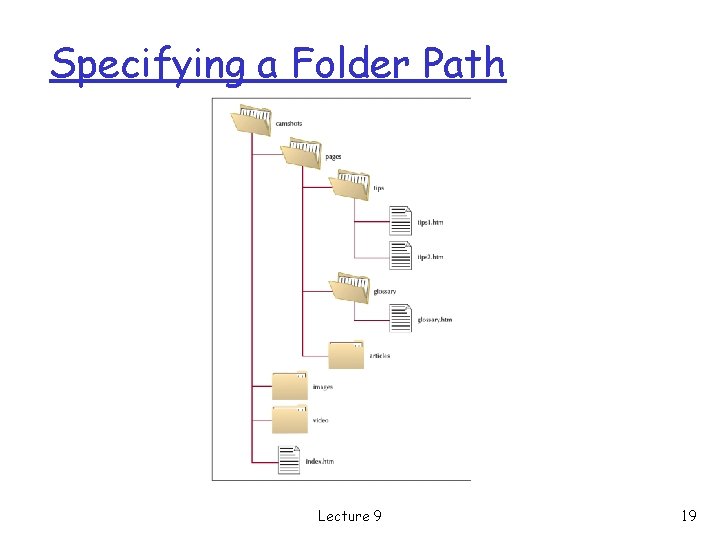 Specifying a Folder Path Lecture 9 19 
