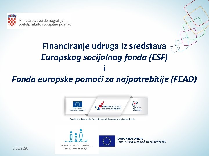 Financiranje udruga iz sredstava Europskog socijalnog fonda (ESF) i Fonda europske pomoći za najpotrebitije