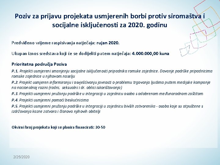 Poziv za prijavu projekata usmjerenih borbi protiv siromaštva i socijalne isključenosti za 2020. godinu