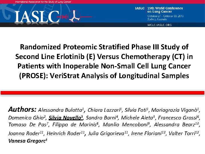 Randomized Proteomic Stratified Phase III Study of Second Line Erlotinib (E) Versus Chemotherapy (CT)