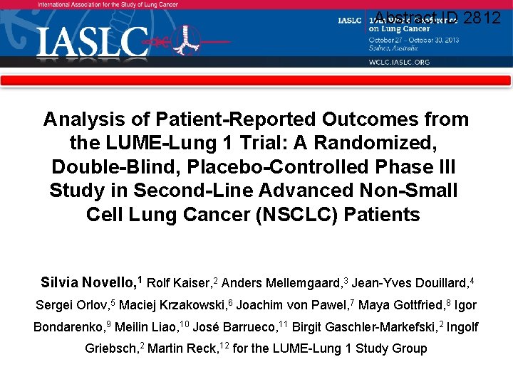 Abstract ID 2812 Analysis of Patient-Reported Outcomes from the LUME-Lung 1 Trial: A Randomized,