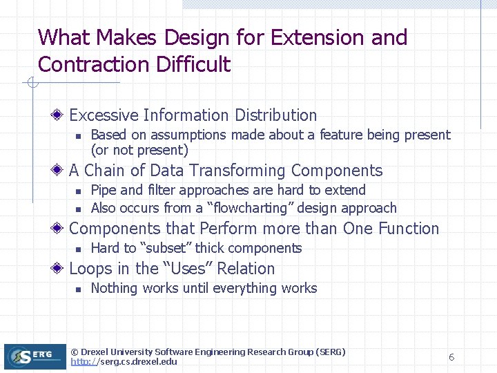 What Makes Design for Extension and Contraction Difficult Excessive Information Distribution n Based on